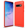 Flexi Slim Carbon Fibre Case for Samsung Galaxy S10+ (Brushed Red)